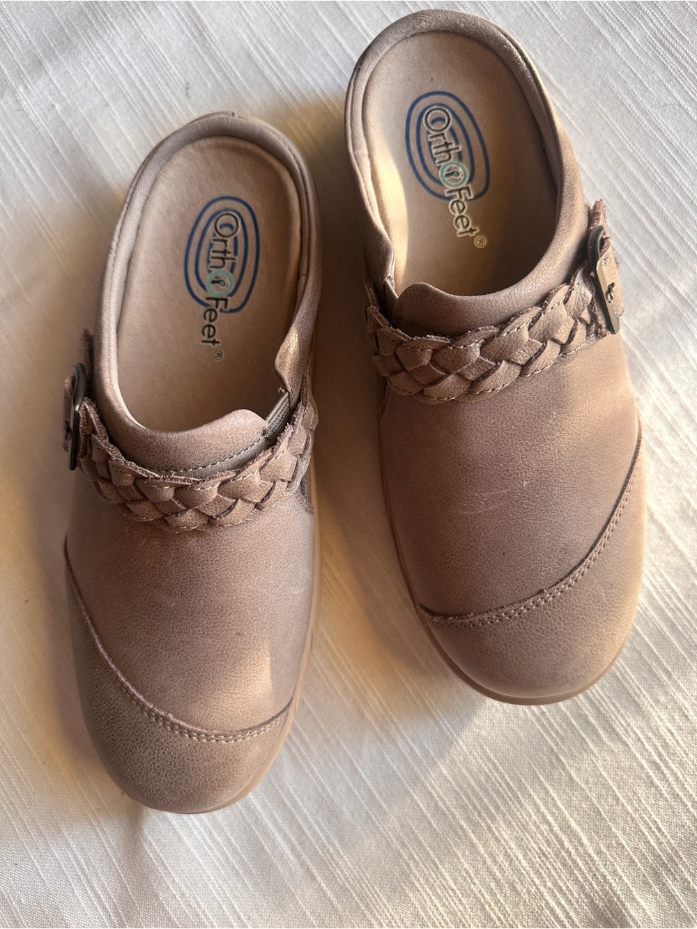 Orthofeet Women's Irma Leather Slip-On Orthopedic Clogs | Size 6